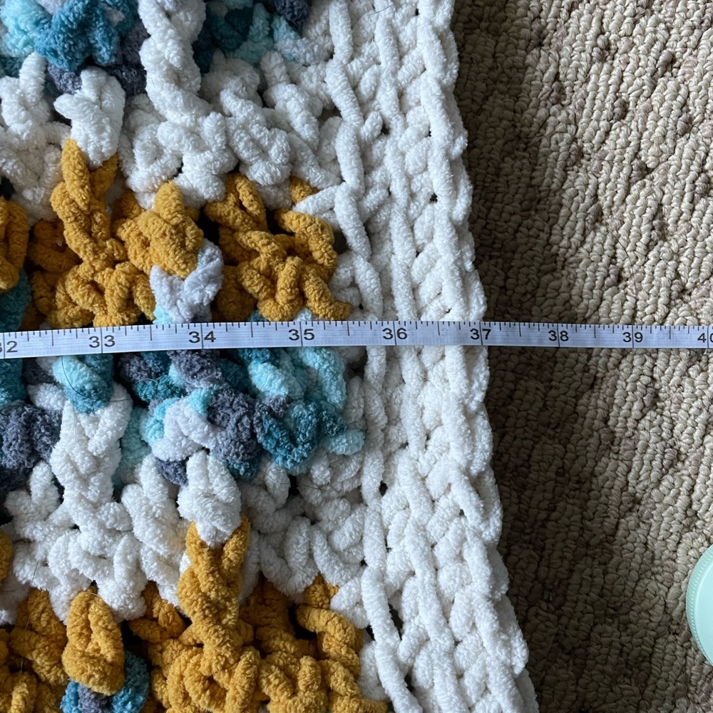 Handmade Jump Stripe Soft Squishy Multicolored Crochet Nursery Baby Blanket - Picture 6 of 7